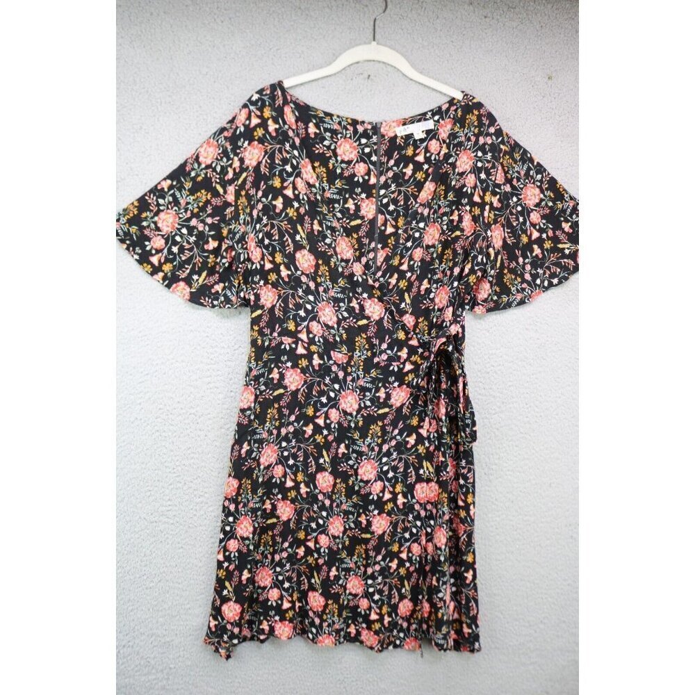 Jolt Empire Waist Dark Floral Wrap Dress-Size Medium-Whimsigoth